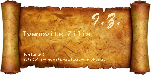Ivanovits Zilia névjegykártya